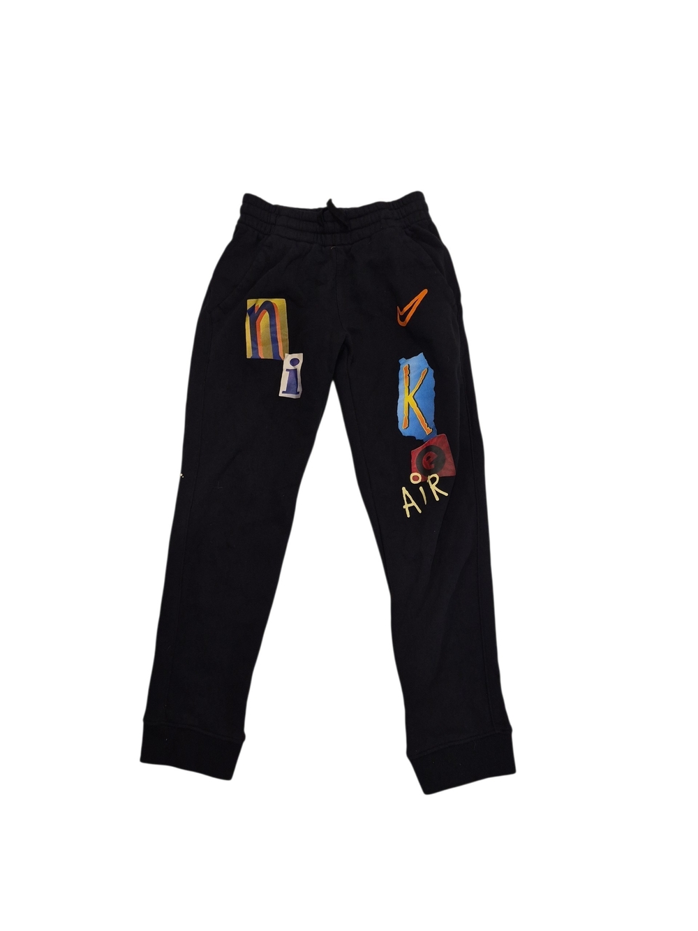 Nike Kids Black Joggers with Multicolor 'Air' Graphics